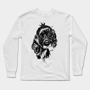 Sprocker Spaniel Ink Portrait Long Sleeve T-Shirt